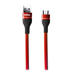 Cable de datos Denim Jean 2.0A Micro USB Rojo