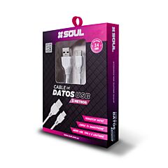 Cable Lightning 3.4A 3 Metros Soul Blanco